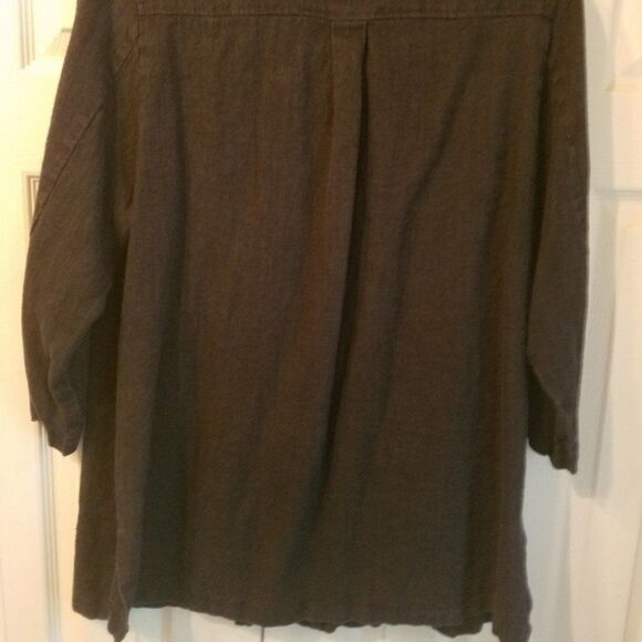 Harve Benard Black Button Down Linen Shacket Size 18W - Picture 5 of 8